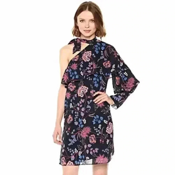 Ella Moon one Shoulder Floral Ruffle Dress m - Picture 1 of 9